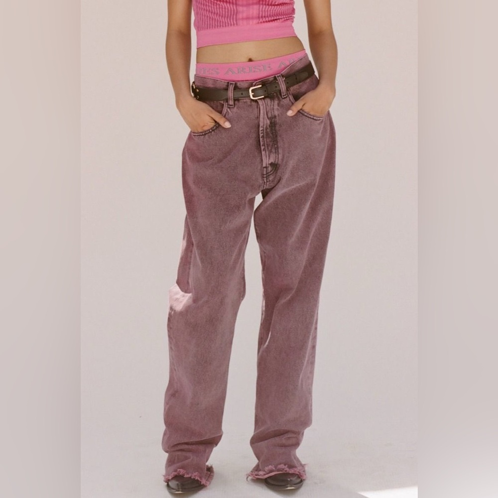 ARIES Acid Wash Batten Jeans in Rose-Pink, NEW, Size 32